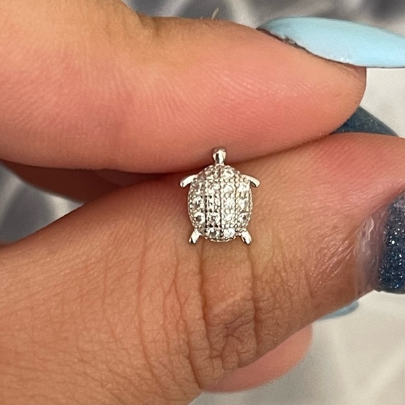 Turtle Earrings Sterling Silver 925 - Picture 2 of 3